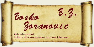 Boško Zoranović vizit kartica